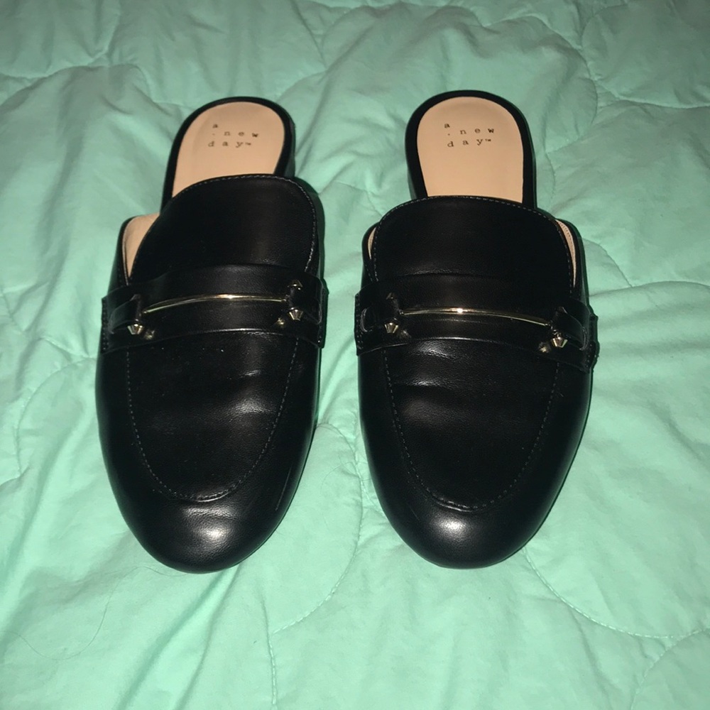 A New Day Black Mules Size 8.5